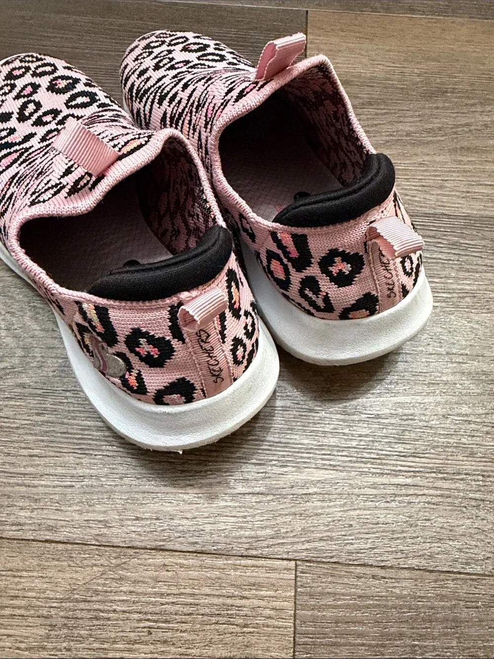 Skechers Pink Leopard Slip-On Sneakers for Kids